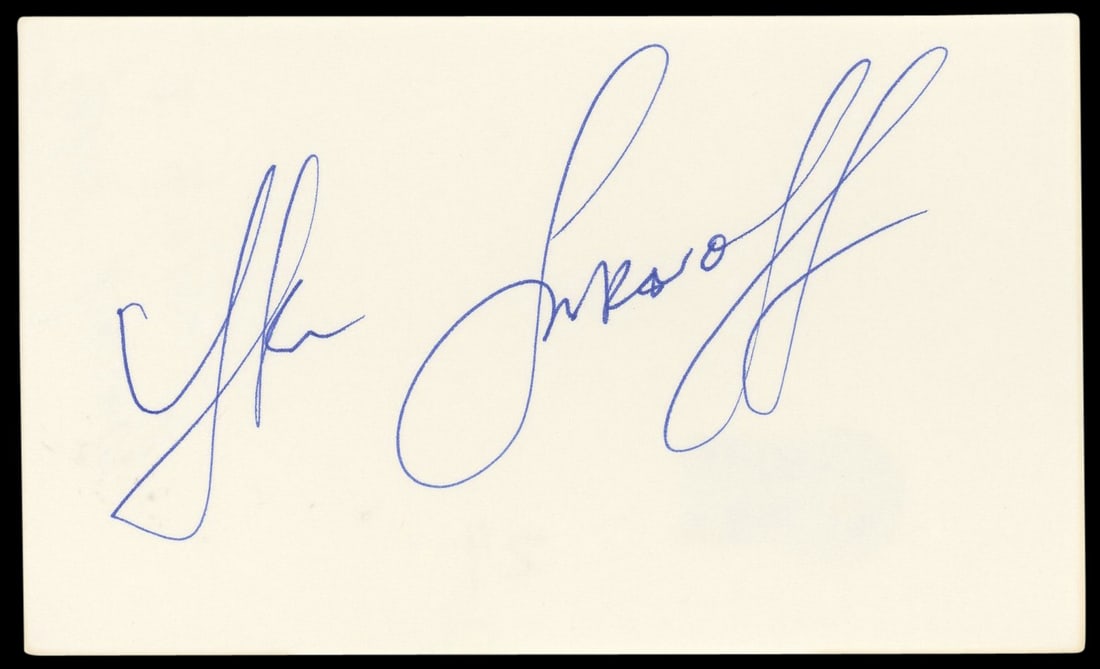 Yakov Smirnoff Night Court Signed 3x5 Index Card BAS Authenticated (1 of 5)