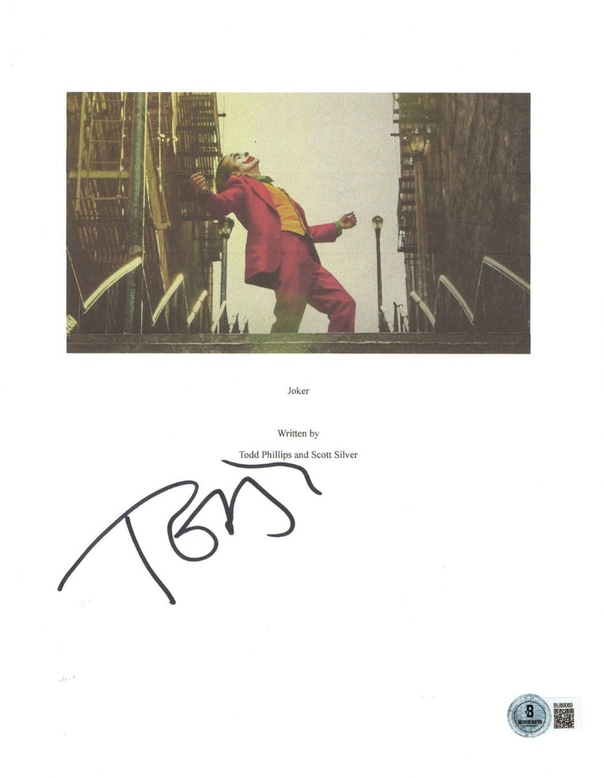 Todd Phillips Signed Joker Script Cover Beckett Authenticated (1 of 2)
