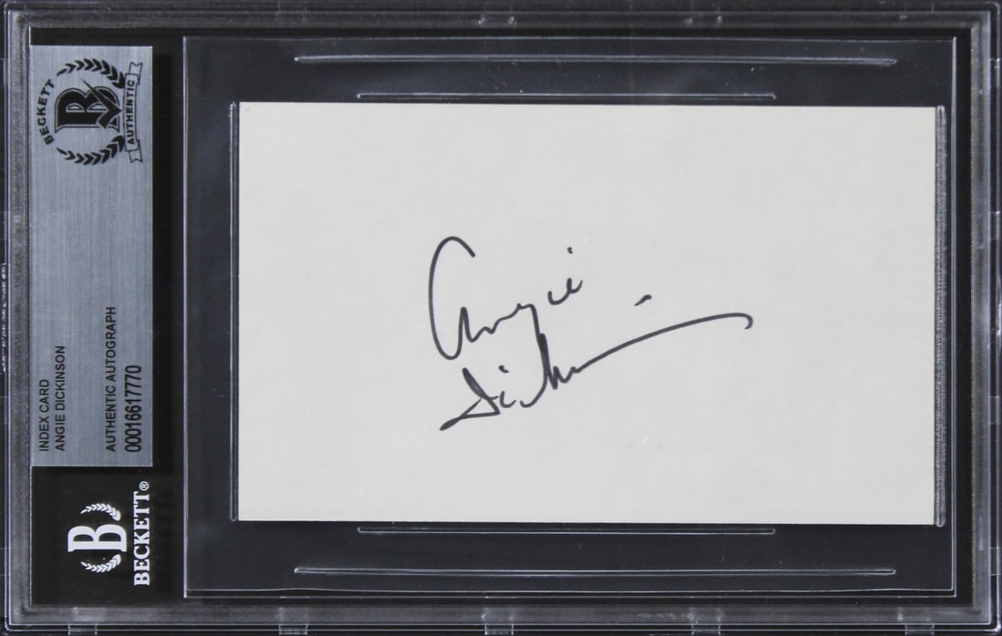 Angie Dickinson Signed 3x5 Index Card Pay it Forward BAS Authenticated (1 of 2)