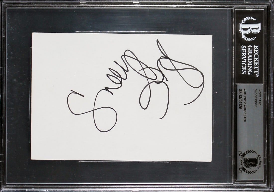 Beckett Slabbed Snoop Dogg Signed 4x6 Index Card (1 of 3)