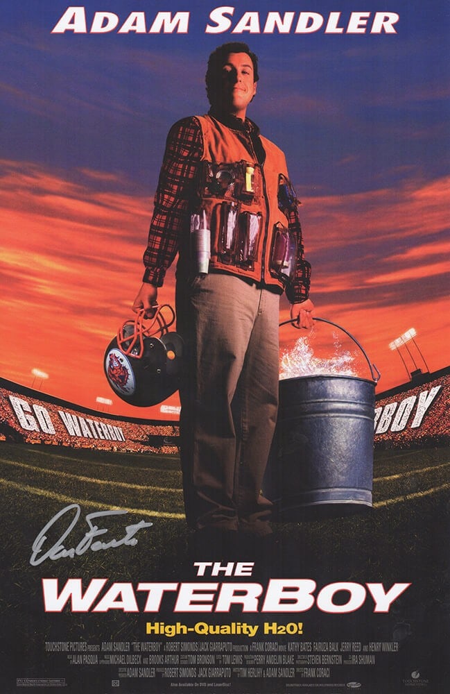 Dan Fouts Signed The Waterboy 11x17 Movie Poster with COA: Dan Fouts Signed The Waterboy 11x17 Movie Poster with COA Celebrate the iconic film 'The Waterboy' with this 11x17 movie poster signed by Dan Fouts. Fouts, known for his role as a broadcaster in the B