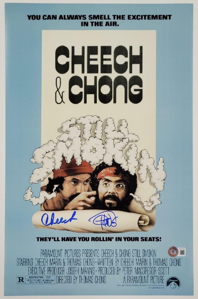 Still Smokin 11x17 Photograph Signed by Cheech Marin and Tommy Chong Beckett Authenticated: Still Smokin 11x17 Photograph Signed by Cheech Marin and Tommy Chong Beckett Authenticated This is an original 11x17 movie poster photo for 'Still Smokin' signed by Cheech Marin and Tommy Chong. The a