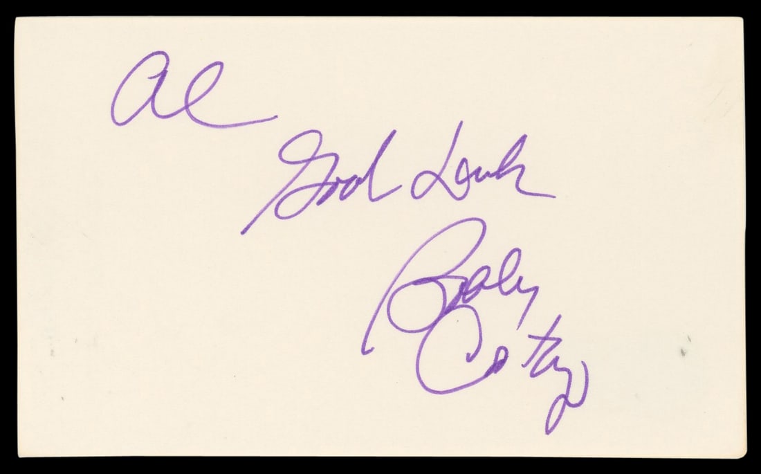 Robert Costanzo Signed 3x5 Index Card Inscribed Good Luck Beckett Authenticated (1 of 2)