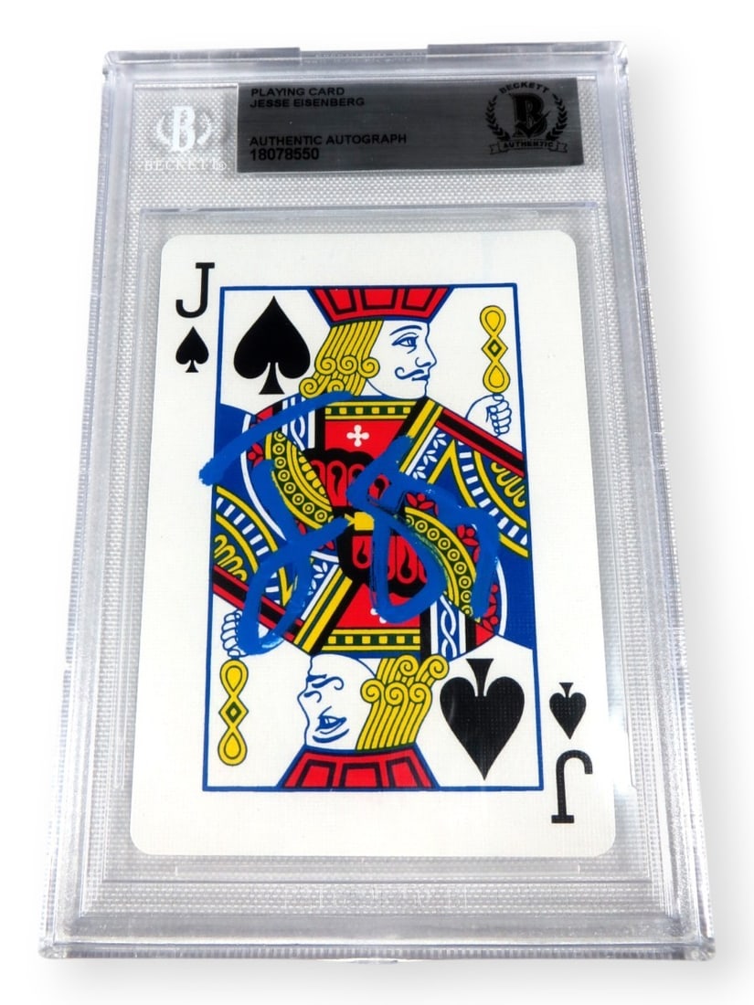 Playing Card Signed by Jesse Eisenberg as Jack Spades Beckett Authenticated (1 of 2)