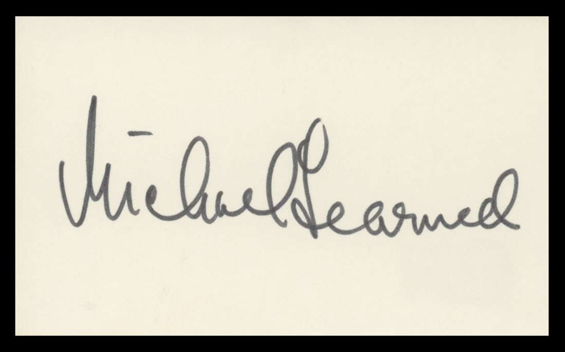 Signed 3x5 Index Card Michael Learned The Waltons Beckett Authenticated (1 of 2)