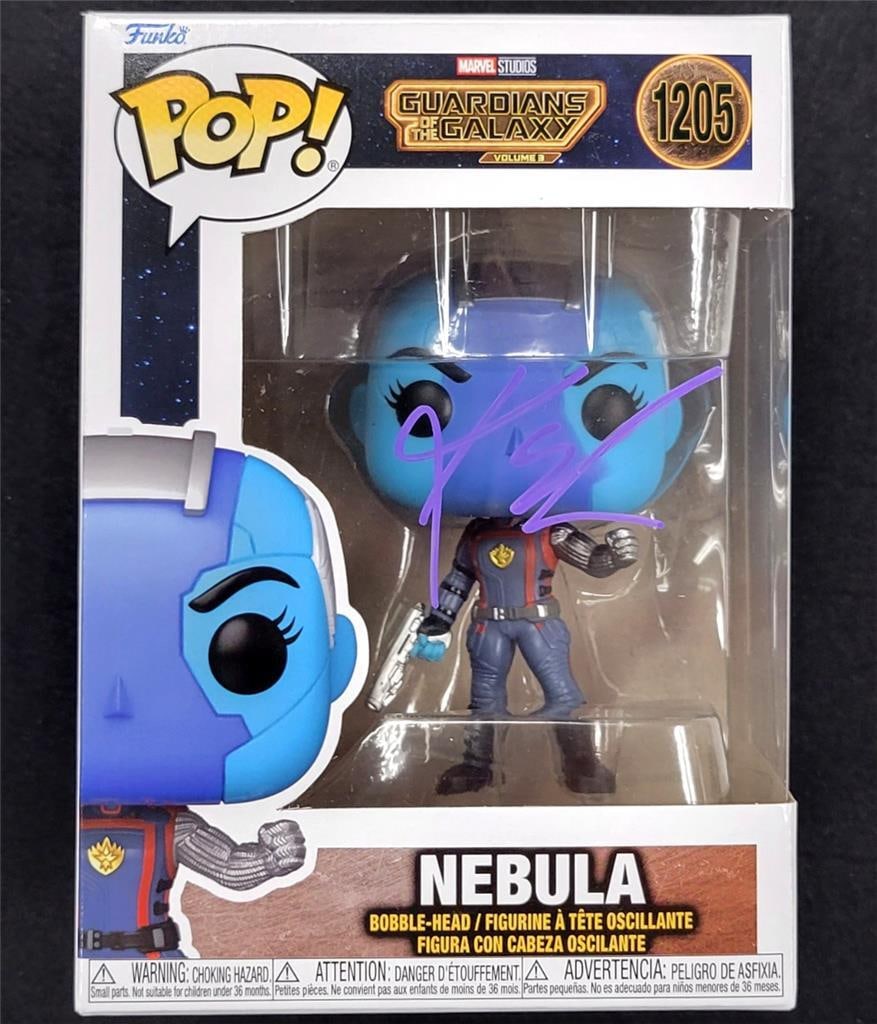 Nebula Funko Pop signed by Karen Gillan Beckett authenticated Marvel collectible: Nebula Funko Pop signed by Karen Gillan Beckett authenticated Marvel collectible This original Nebula Funko Pop! collectible from Marvel's Guardians of the Galaxy features an authentic autograph by Ka