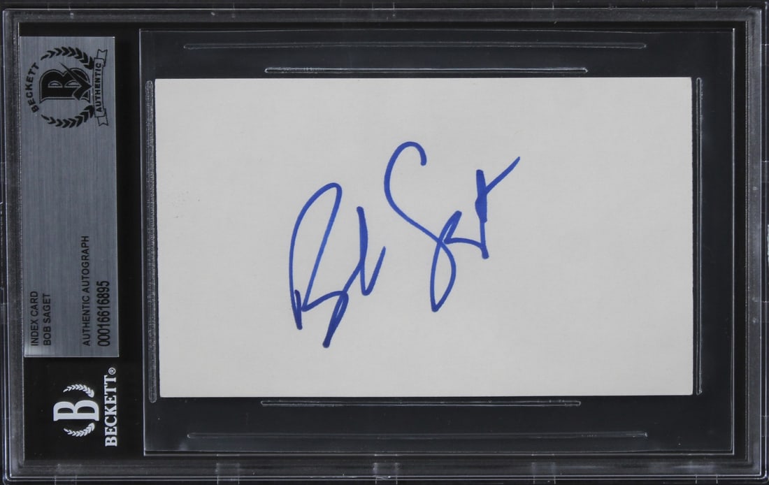 Bob Saget Signed 3x5 Index Card Beckett Authenticated Full House Autograph Slabbed: Bob Saget Signed 3x5 Index Card Beckett Authenticated Full House Autograph Slabbed This 3x5 index card has been personally signed by Bob Saget from Full House. The autograph is authenticated and encap