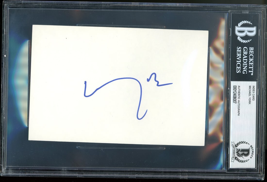 Michael York Autographed 4x6 Index Card Romeo Juliet Beckett Authenticated (1 of 3)