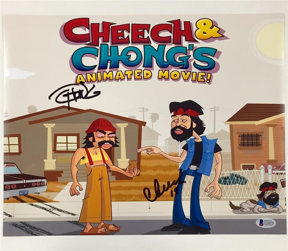 11x14 Cheech and Chong Animated Movie Signed Photo with Beckett BAS Authentication: 11x14 Cheech and Chong Animated Movie Signed Photo with Beckett BAS Authentication This is an original 11x14 poster photograph from Cheech & Chong's Animated Movie, signed and authenticated with a Bec