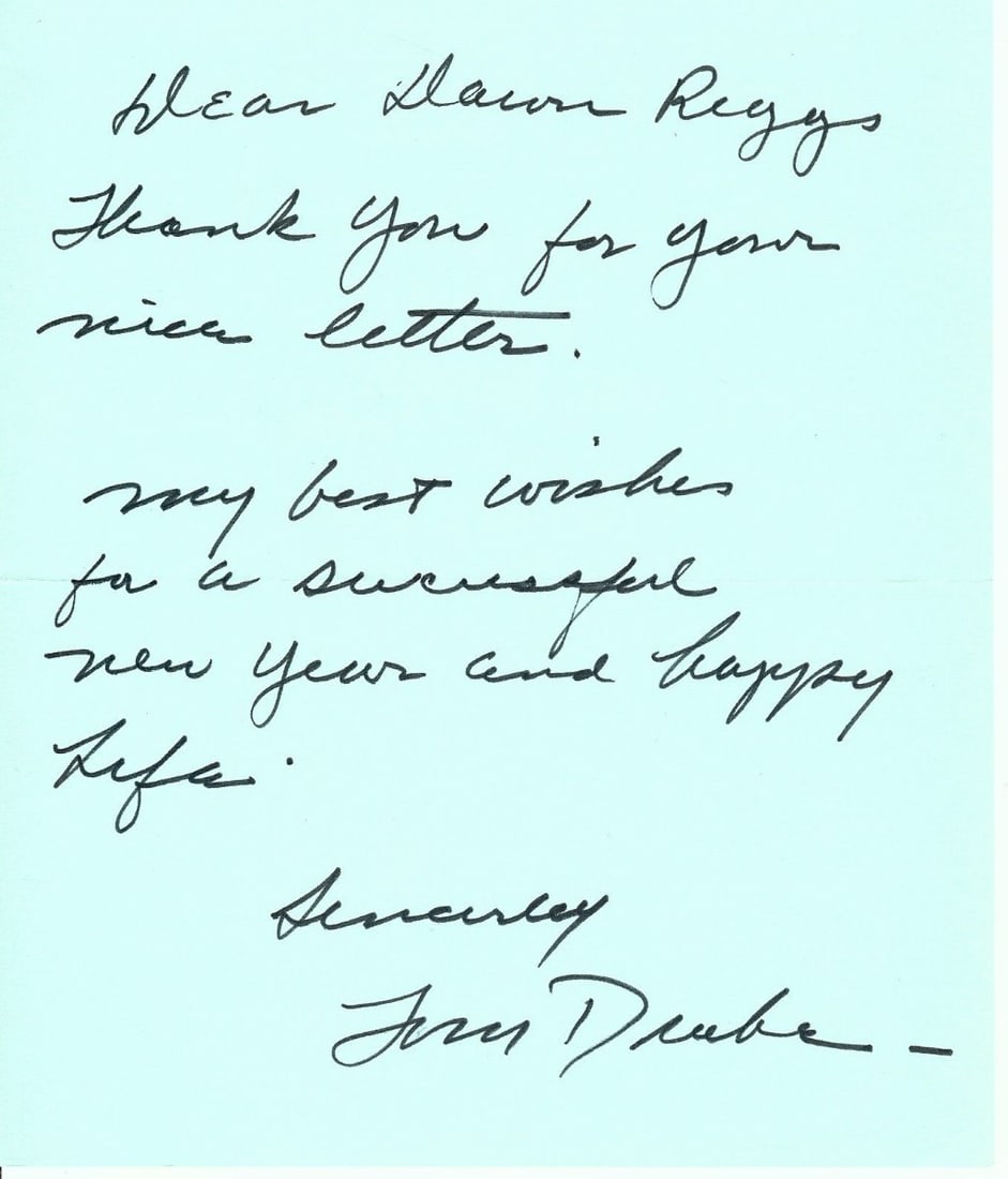 Tom Drake Handwritten Letter with Signature JSA Authenticated Meet Me in St Louis Actor (1 of 2)