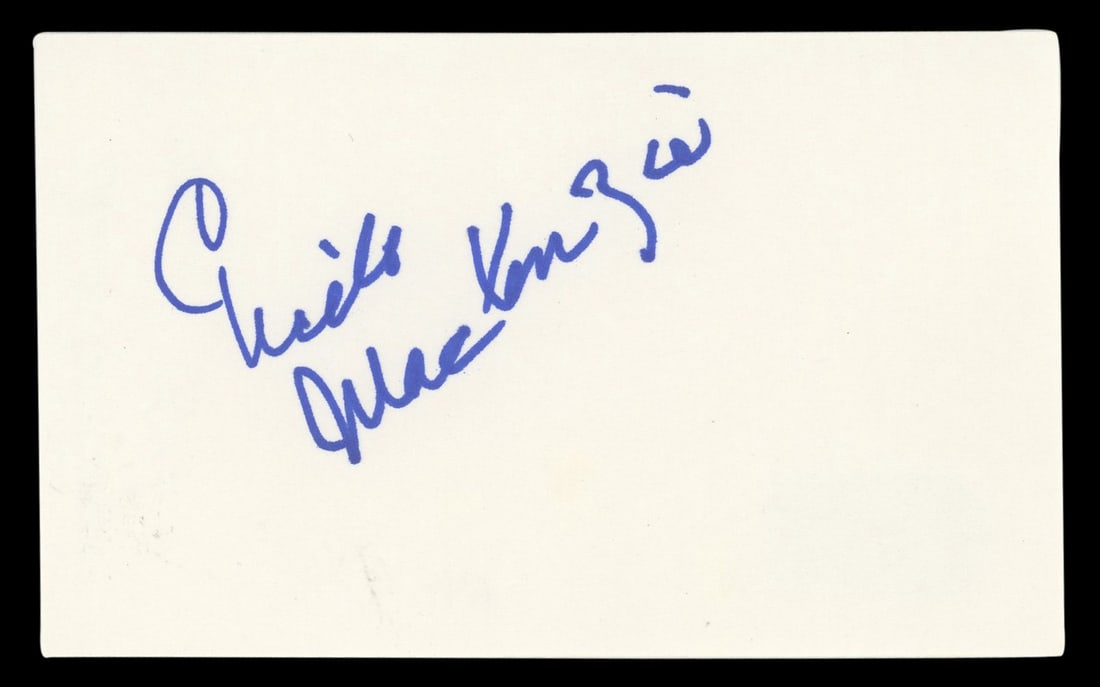 Gisele MacKenzie Autographed 3x5 Index Card BAS Certified Your Hit Parade: Gisele MacKenzie Autographed 3x5 Index Card BAS Certified Your Hit Parade This authentic 3x5 index card features the signature of Gisele MacKenzie, a renowned figure from 'Your Hit Parade'. The item i
