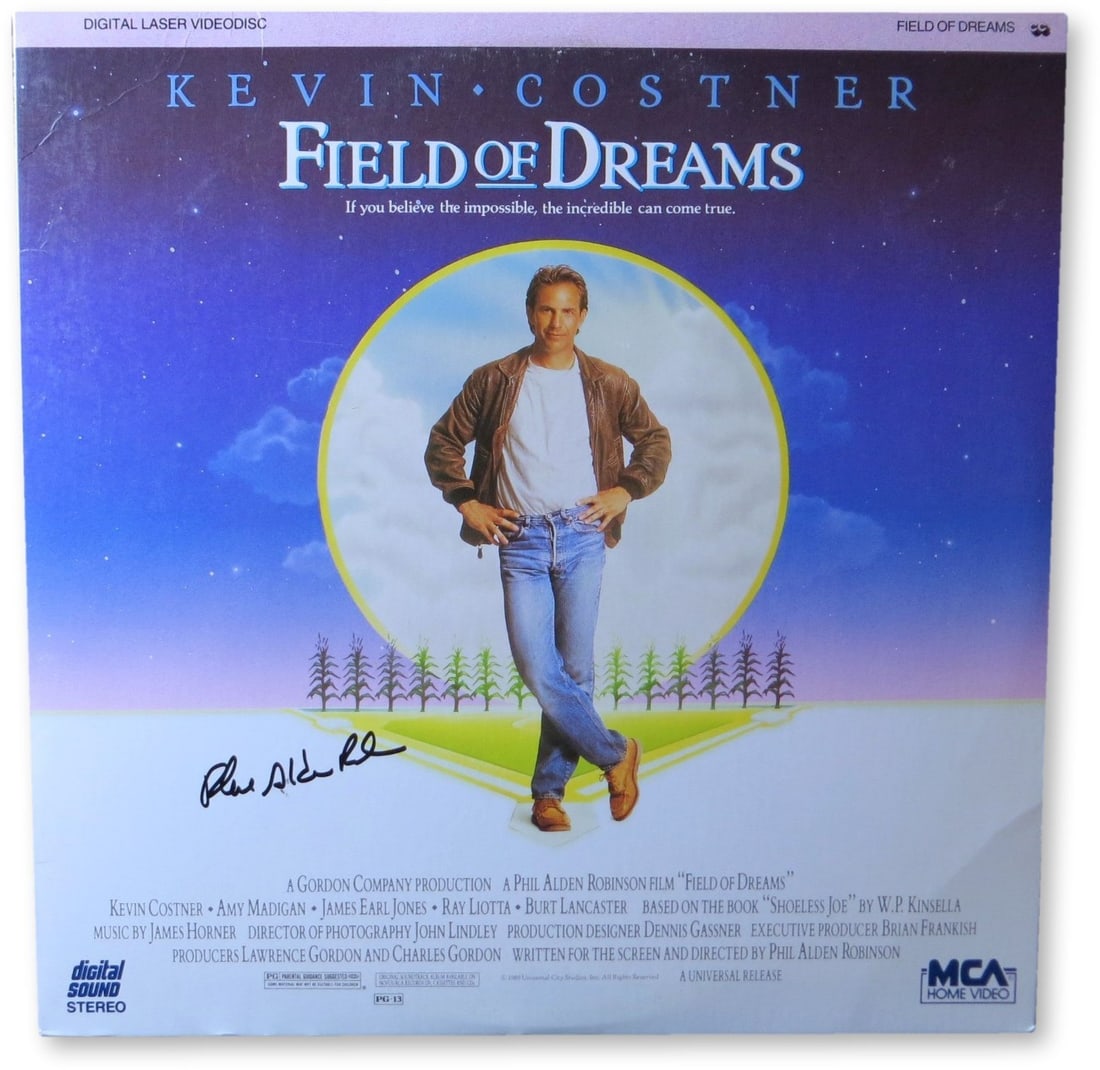 Phil Alden Robinson Signed Laserdisc Cover Field of Dreams JSA Authenticated: Phil Alden Robinson Signed Laserdisc Cover Field of Dreams JSA Authenticated This is an original DVD cover of the film 'Field of Dreams' signed by Phil Alden Robinson. The autograph is authenticated b