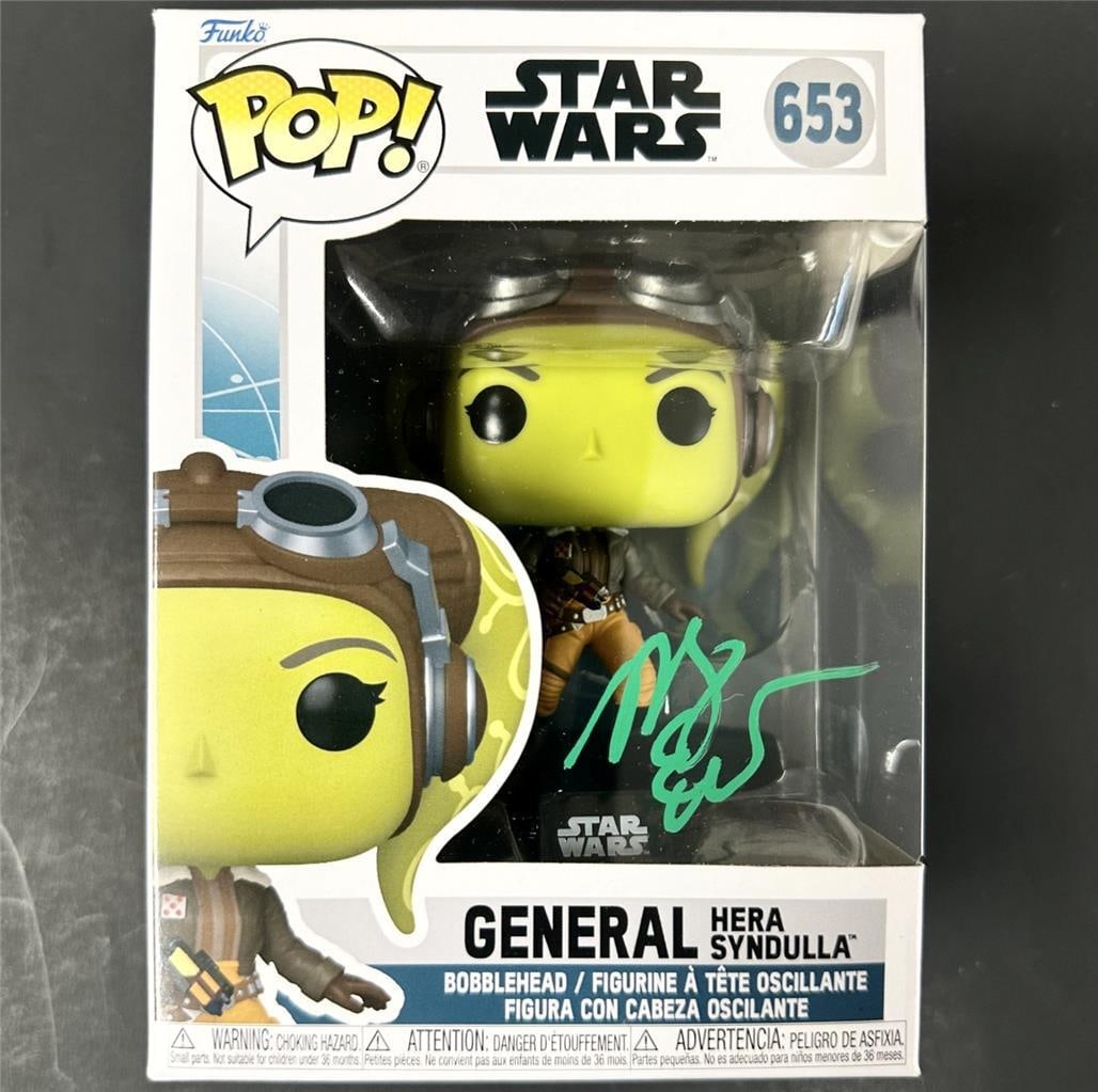 Hera Syndulla Funko Pop signed by Mary Elizabeth Winstead Star Wars Rebels BAS: Hera Syndulla Funko Pop signed by Mary Elizabeth Winstead Star Wars Rebels BAS This is an original Star Wars Rebels Funko Pop! figure signed by Mary Elizabeth Winstead, who portrayed Hera. The collect