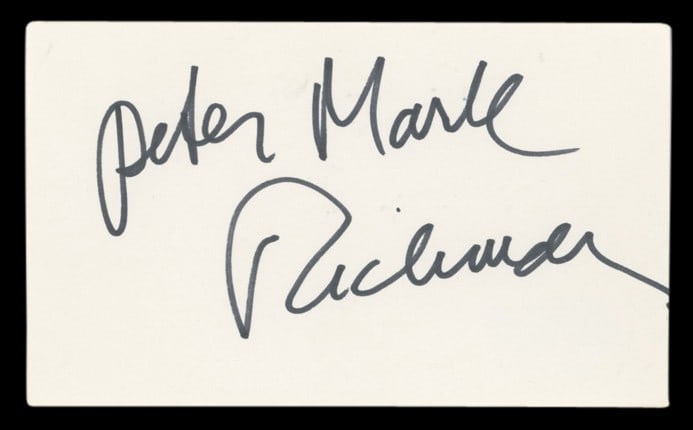 Peter Mark Richman Signed Cain's Hundred Index Card with BAS Authentication (1 of 2)