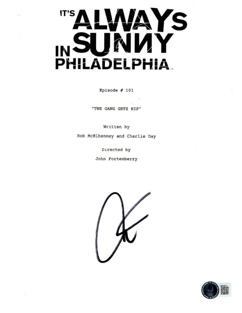 Charlie Day Signed Always Sunny Script Cover Beckett Authenticated: Charlie Day Signed Always Sunny Script Cover Beckett Authenticated This Charlie Day Signed Script Cover Print from 'It's Always Sunny in Philadelphia' is a must-have for fans and collectors. The item 