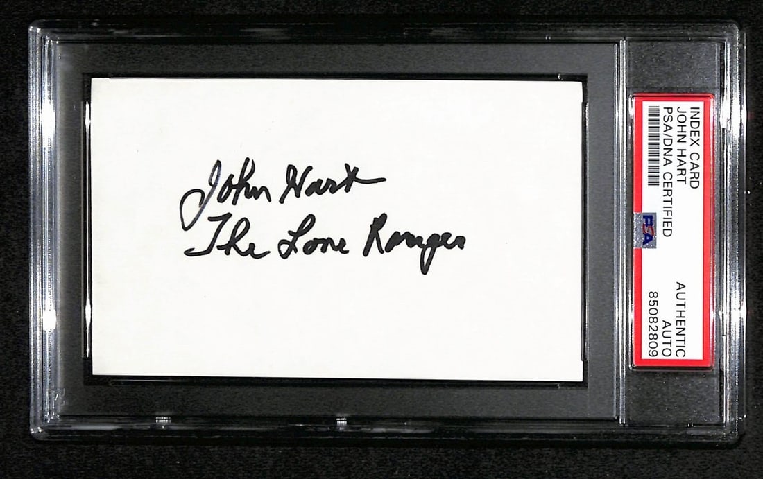John Hart Signed Index Card The Lone Ranger PSA/DNA 183949 (1 of 2)