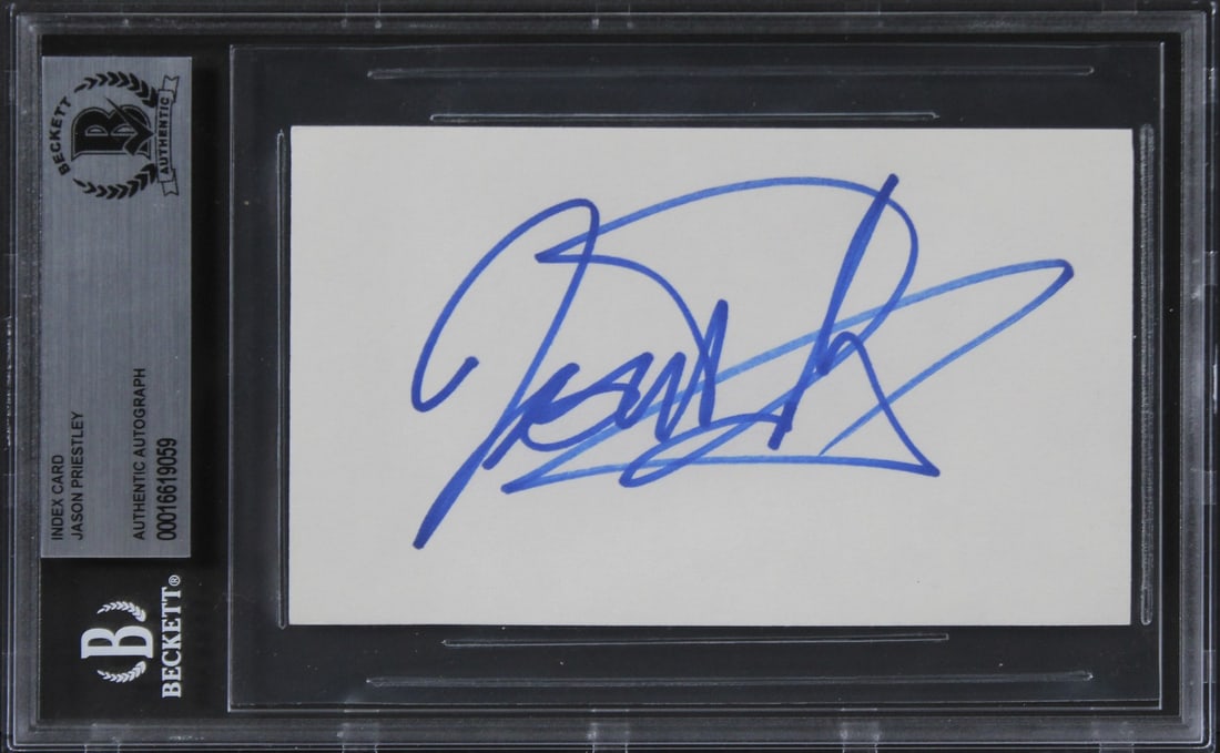 Jason Priestley Signed 3x5 Index Card Beverly Hills 90210 Beckett Authenticated (1 of 2)