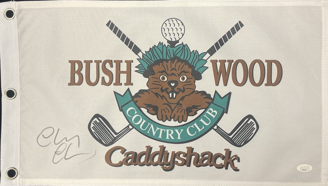 Caddyshack Pin Flag Hand Signed by Chevy Chase with JSA Authentication (1 of 3)