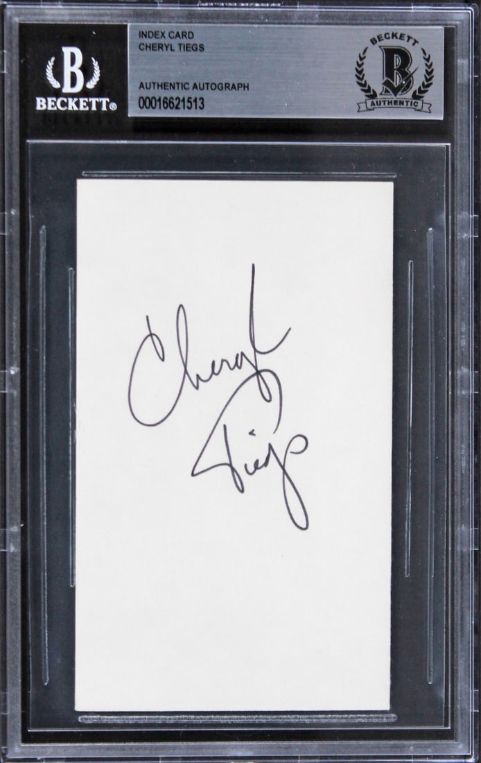 Cheryl Tiegs Signed 3x5 Index Card The Brown Bunny Beckett Authenticated (1 of 2)