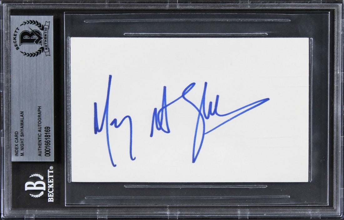 Beckett Slabbed M Night Shyamalan Signed 3x5 Index Card The Sixth Sense (1 of 5)