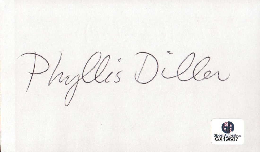 Phyllis Diller Autographed Index Card Authenticated by Global Authentics (1 of 1)