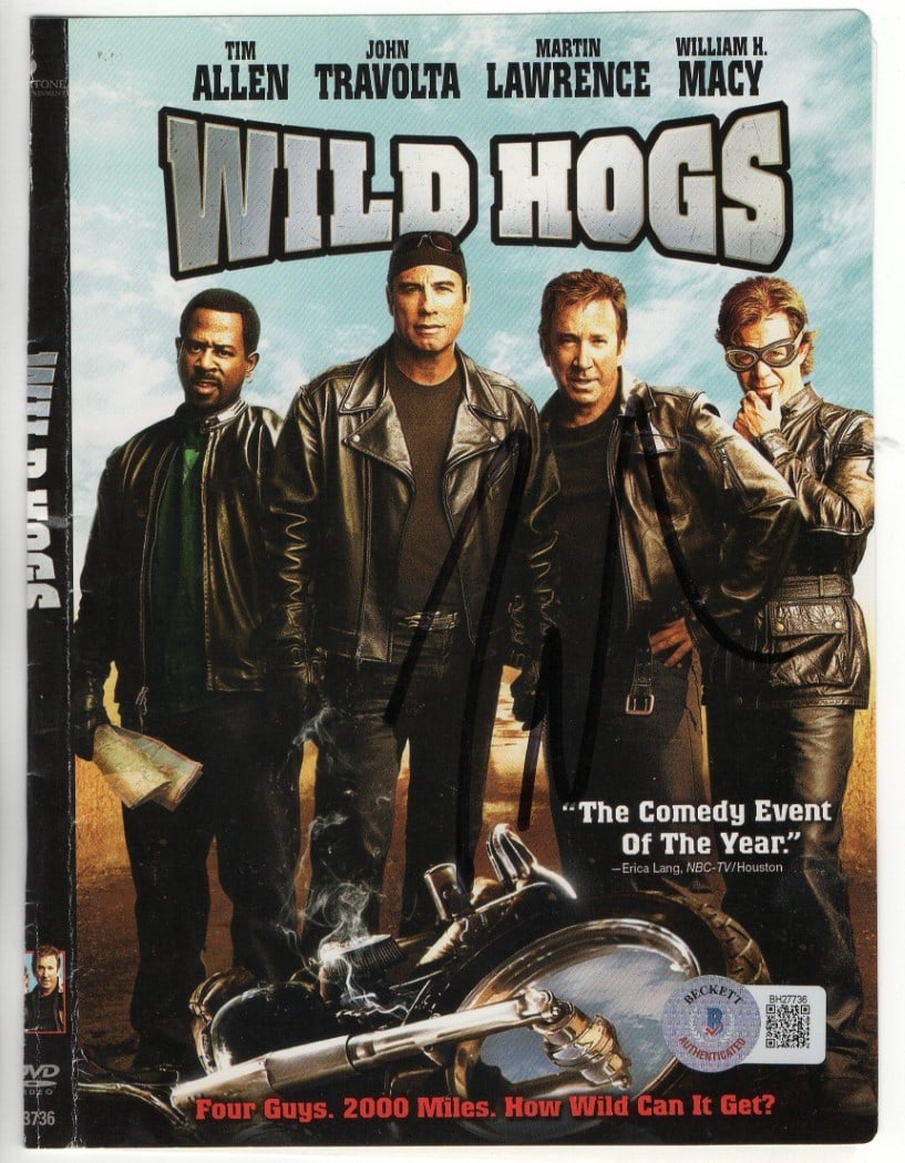 Wild Hogs DVD Cover Signed by Tim Allen JSA Authenticated: Wild Hogs DVD Cover Signed by Tim Allen JSA Authenticated This is an original DVD cover from the film "Wild Hogs," signed by Tim Allen. The autograph has been authenticated by James Spence Authenticat
