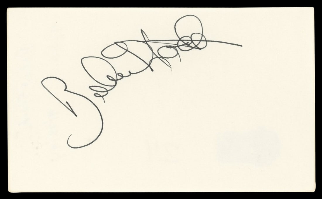 Robert Stack Signed 3x5 Index Card Airplane! Beckett Authenticated (1 of 5)