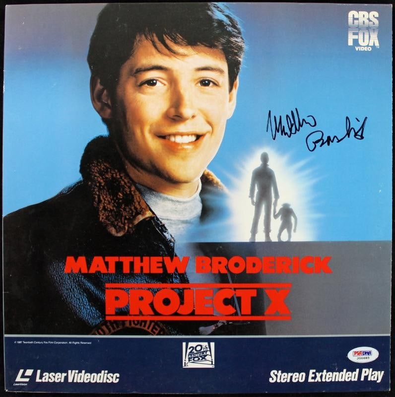 Project X Laserdisc Cover Signed by Matthew Broderick PSA/DNA Authenticated: Project X Laserdisc Cover Signed by Matthew Broderick PSA/DNA Authenticated This is a pre-owned laserdisc cover for "Project X" that has been authentically signed by Matthew Broderick. The autograph h