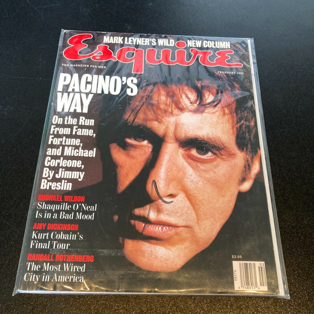 Autographed Esquire February 1991 Al Pacino cover magazine: Autographed Esquire February 1991 Al Pacino cover magazine This is an original Esquire magazine featuring Al Pacino on the cover, signed in person by Al Pacino. The autograph is guaranteed authentic a