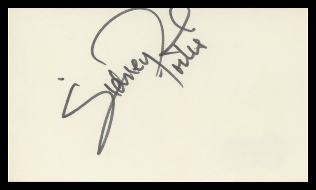 Sidney Poitier Signed 3x5 Index Card Beckett Authenticated In The Heat of the Night (1 of 2)