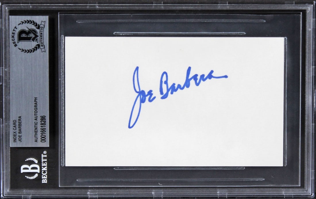 Joe Barbera Signed Scooby-Doo 3x5 Index Card Beckett Authenticated (1 of 2)