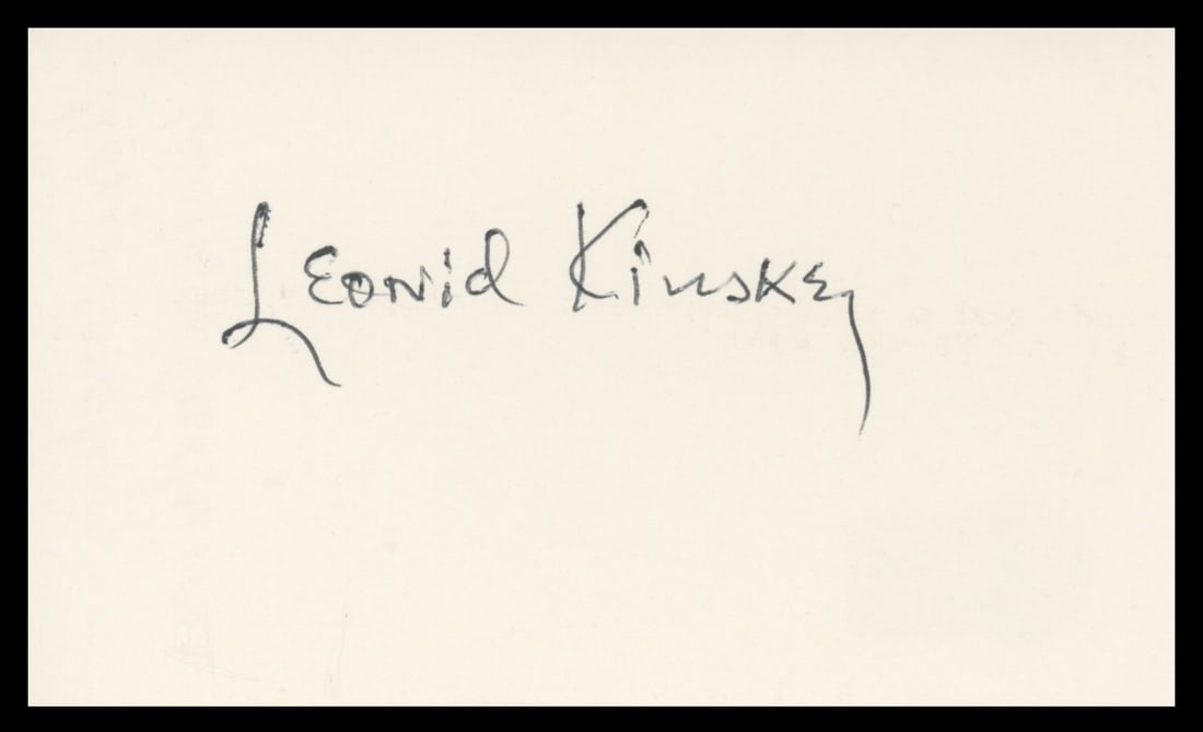 Leonid Kinskey Signed 3x5 Card Beckett Authenticated Casablanca Autograph: Leonid Kinskey Signed 3x5 Card Beckett Authenticated Casablanca Autograph This is an original 3x5 index card personally signed by Leonid Kinskey from Casablanca. The autograph is authenticated by Beck