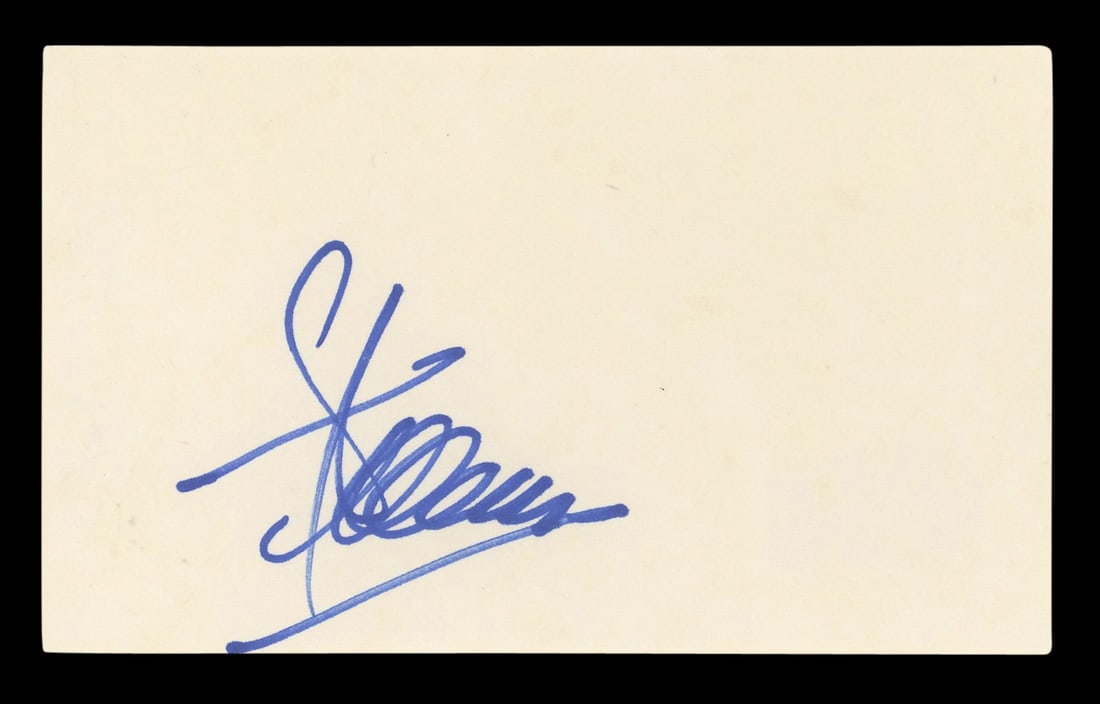 Steve Allen Signed 3x5 Index Card The Tonight Show BAS Certified: Steve Allen Signed 3x5 Index Card The Tonight Show BAS Certified This authentic signed 3x5 index card features the signature of Steve Allen, a renowned figure from The Tonight Show. The item is guaran