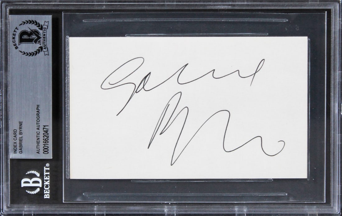 Gabriel Byrne Signed 3x5 Index Card The Usual Suspects Beckett Authenticated (1 of 2)