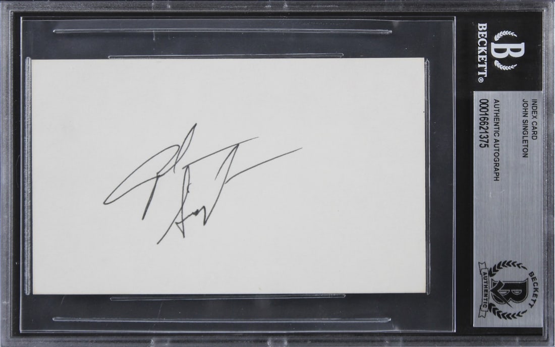 John Singleton Autographed 3x5 Index Card Boyz N The Hood Beckett Authenticated: John Singleton Autographed 3x5 Index Card Boyz N The Hood Beckett Authenticated This authentic 3x5 index card has been personally signed by John Singleton, the acclaimed director of Boyz N The Hood. E