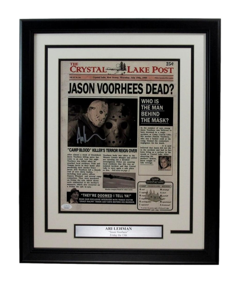 Framed Friday the 13th 11x14 Poster Signed by Ari Lehman with JSA COA (1 of 3)