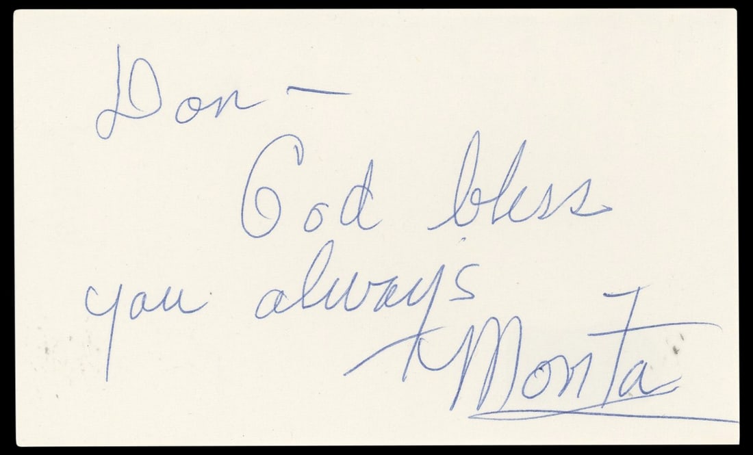 Movita Castaneda Signed 3x5 Index Card Mutiny On The Bounty BAS Authenticated (1 of 2)