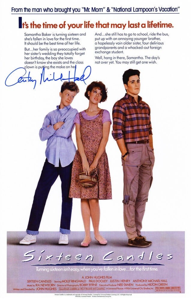 Anthony Michael Hall Signed Sixteen Candles 11x17 Poster with COA (1 of 1)