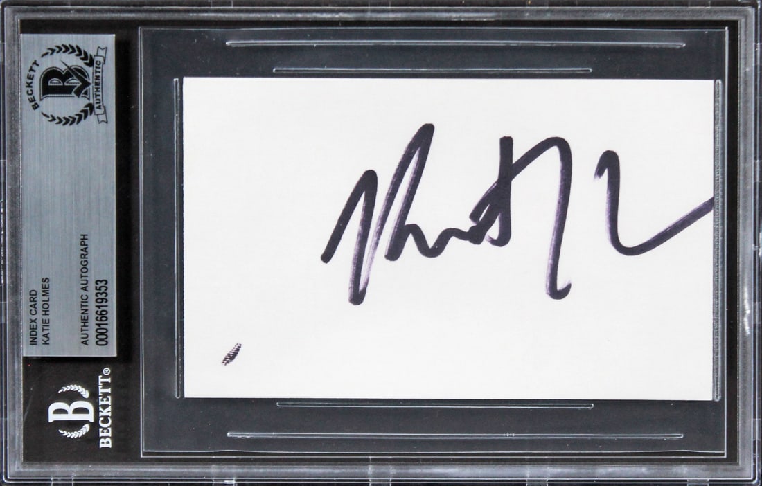 Katie Holmes Signed Batman Begins 3x5 Index Card Beckett Authenticated (1 of 2)
