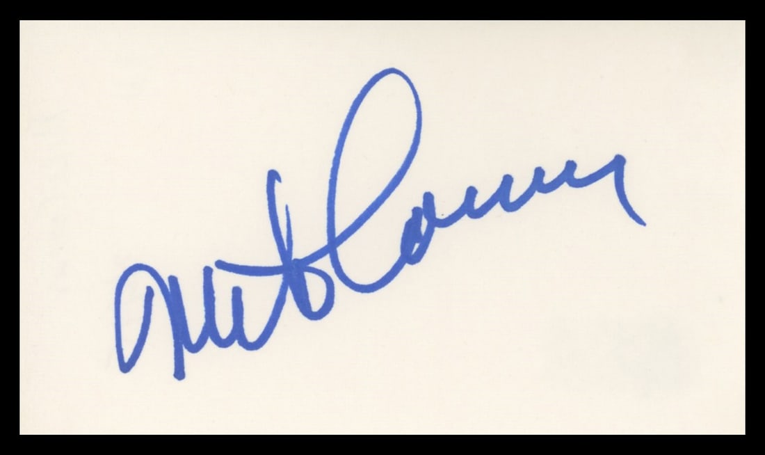 Mike Connors Signed 3x5 Index Card Beckett Authenticated Autograph Mannix (1 of 2)