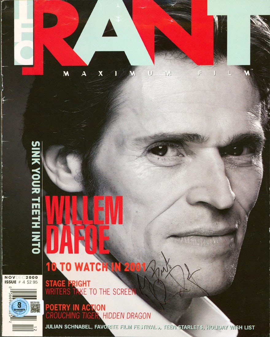 Willem DaFoe Signed IFC Rant Magazine Cover May 28 1990 Beckett Authenticated (1 of 2)
