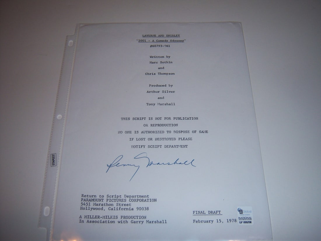 Penny Marshall Autographed 8x10 Letter Related to Laverne & Shirley: Penny Marshall Autographed 8x10 Letter Related to Laverne & Shirley This is an original 8x10 letter signed by Penny Marshall, known for her role in "Laverne and Shirley." The item is categorized as ca