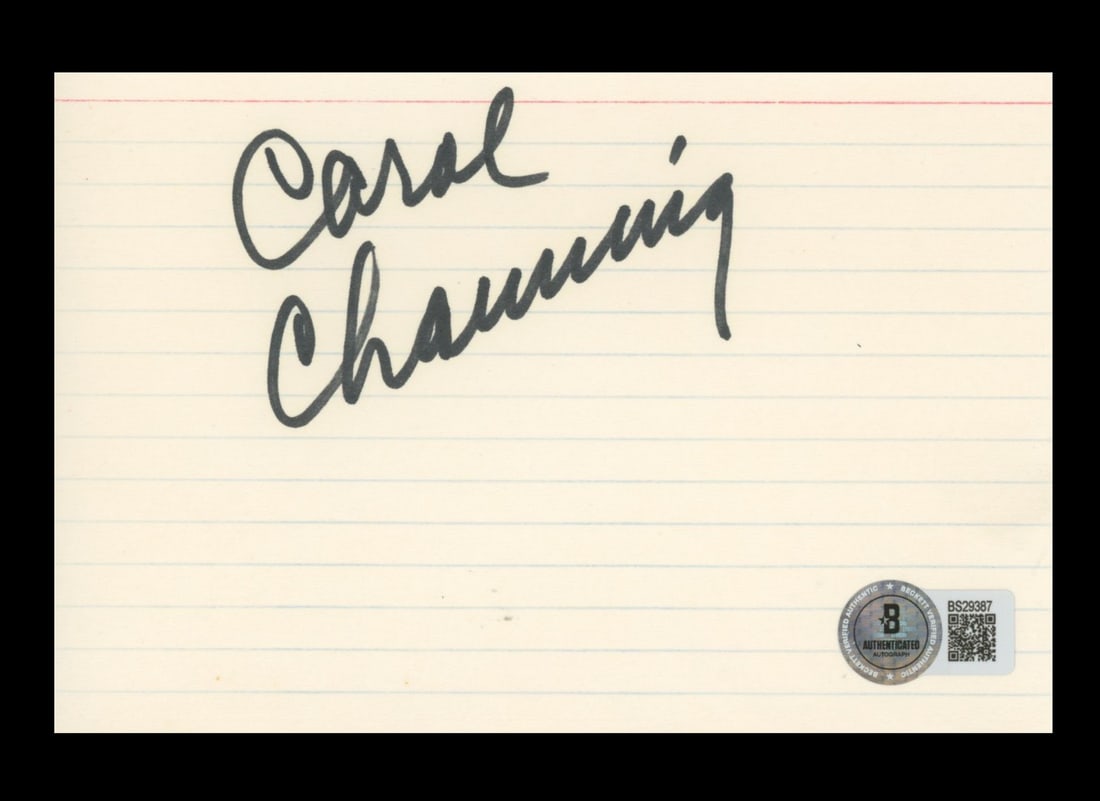Carol Channing Signed 4x6 Index Card Gentlemen Prefer Blondes BAS Authenticated (1 of 2)
