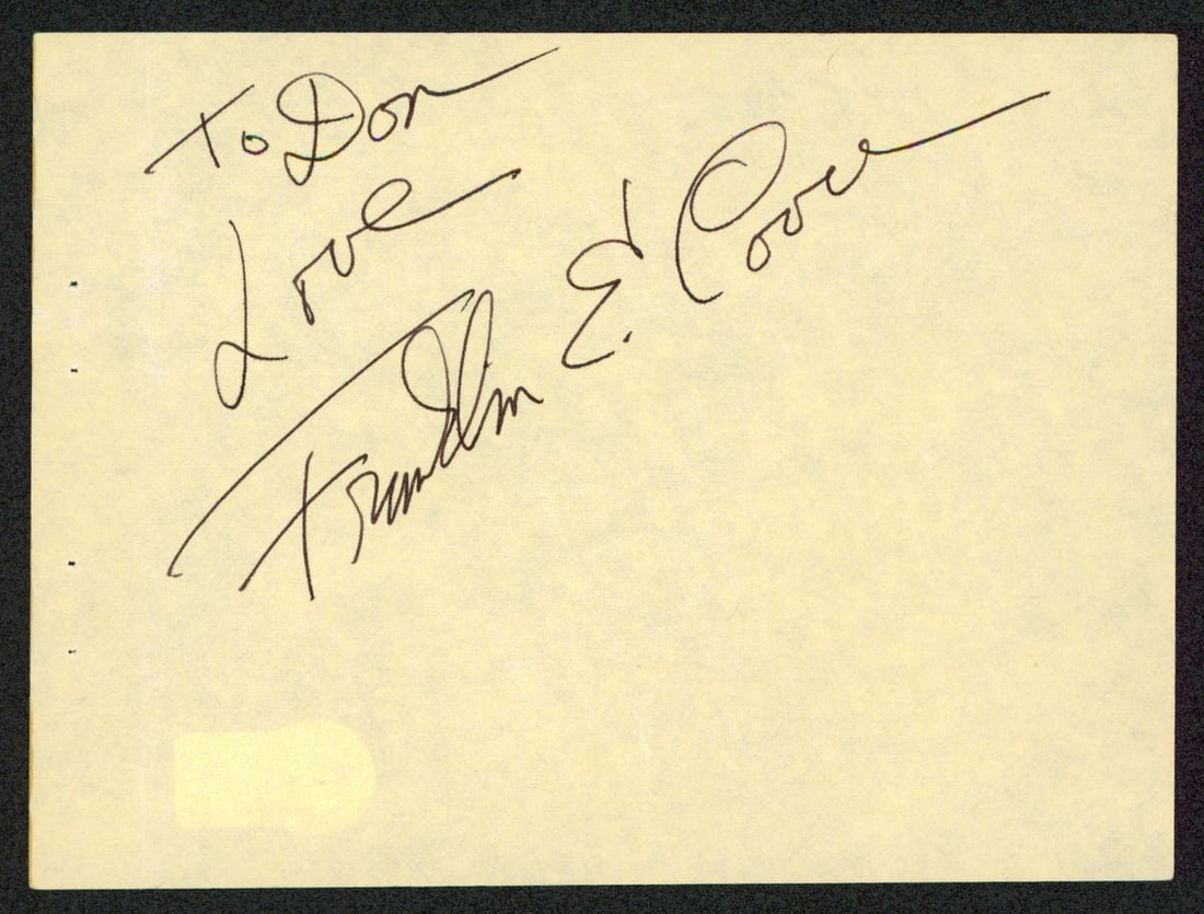 Franklin Cover Signed 4.5x6 Autograph With Inscription Beckett Authenticated (1 of 2)