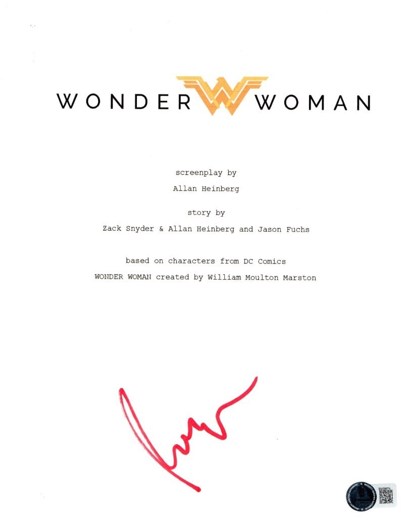 Wonder Woman Script Cover Print Signed by Patty Jenkins Beckett Authenticated (1 of 2)