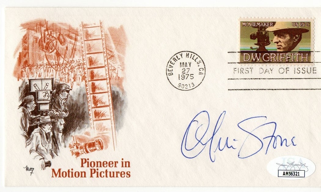 First Day Cover Signed by Oliver Stone with JSA Authentication (1 of 2)