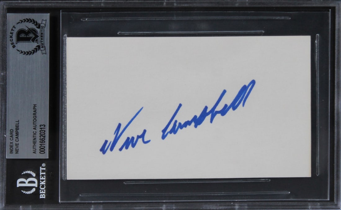 Neve Campbell Signed 3x5 Index Card Beckett Authenticated Scream Autograph Slabbed (1 of 2)