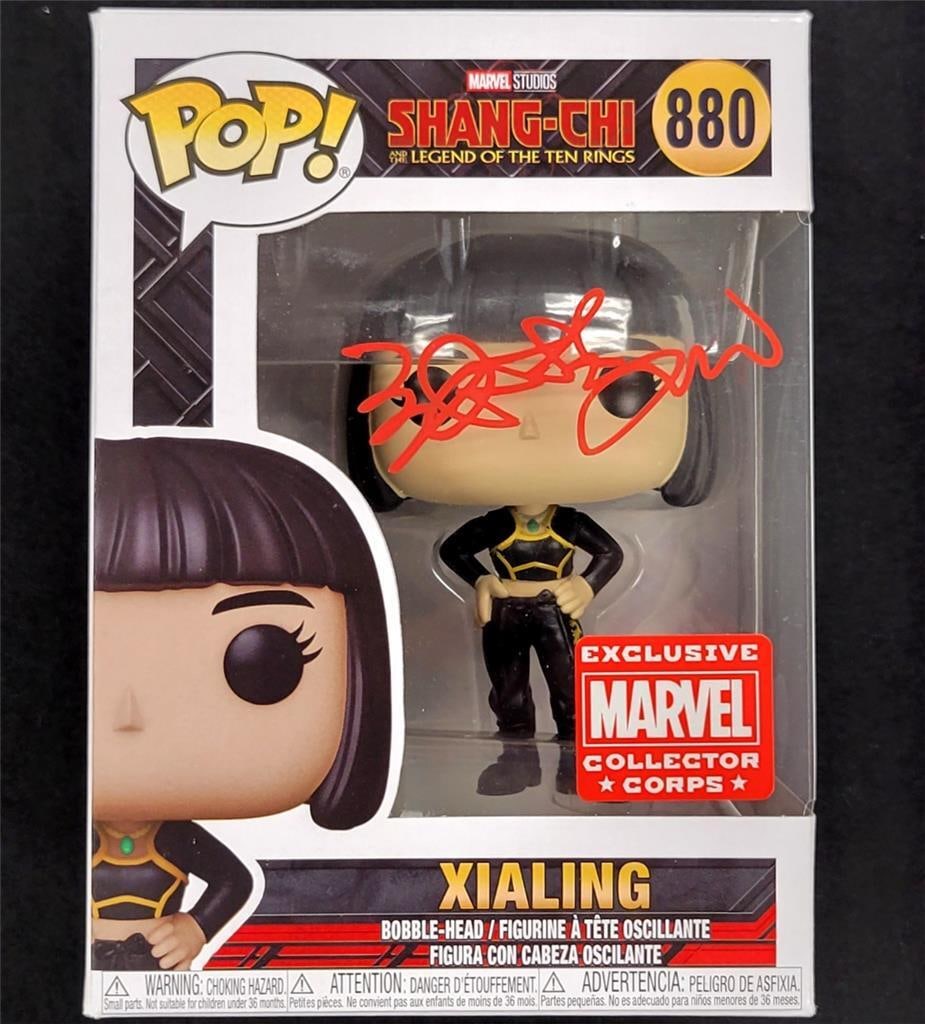 Meng'er Zhang Signed Marvel Xialing Funko Pop Shang-Chi Beckett Authenticated: Meng'er Zhang Signed Marvel Xialing Funko Pop Shang-Chi Beckett Authenticated This Funko Pop! figure features Xialing from the blockbuster movie "Shang-Chi and the Legend of the Ten Rings," signed by 