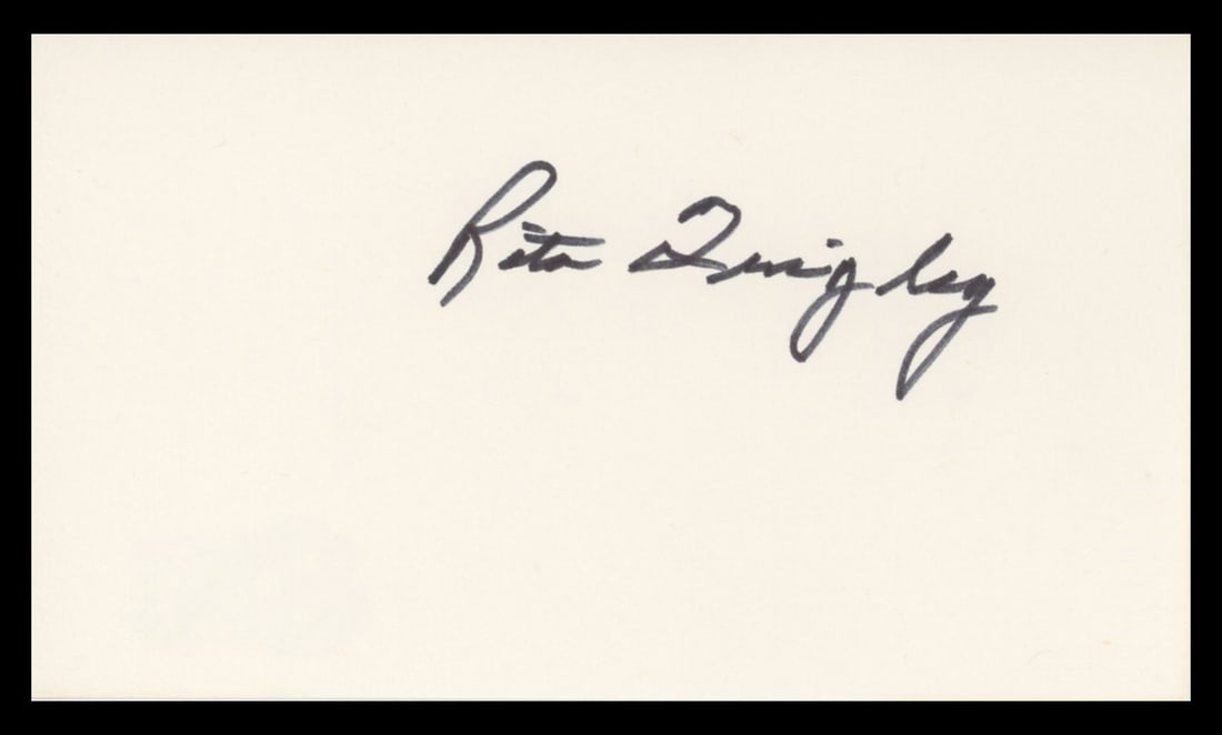 Rita Quigley Signed 3x5 Index Card Beckett Authenticated Susan and God (1 of 2)