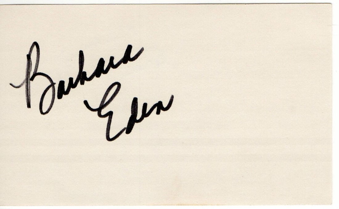 Barbara Eden Autographed Index Card JSA Authenticated I Dream of Jeannie (1 of 3)